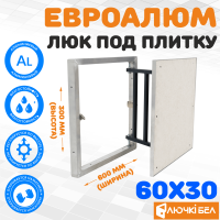 Люк под плитку ЕвроАлюм 60-30 — фото, характеристики