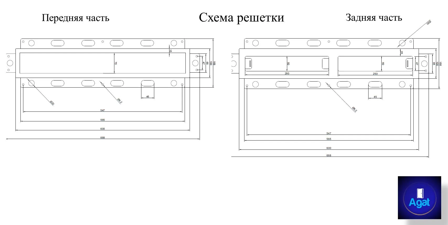Вентиляционная решетка Plaster Air 600x100 (Черная) — фото, характеристики