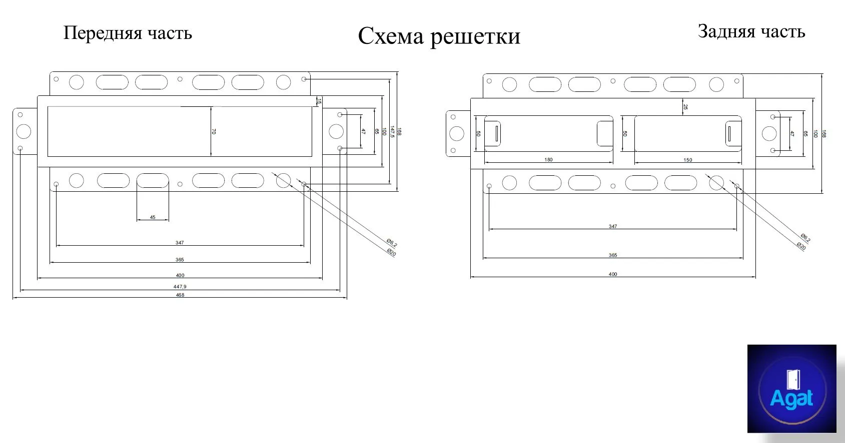 Вентиляционная решетка Plaster Air 400x100 (Черная) — фото, характеристики