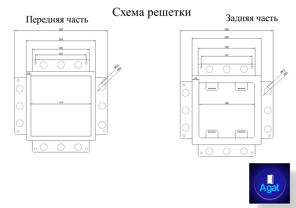 Вентиляционная решетка Plaster Air 200x200 (Черная) — фото, характеристики