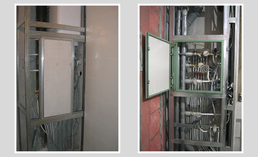 Смонтированный скрытый люк в зашивке