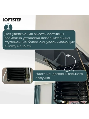 Лестница ножничная металлическая LOFTSTEP LCS (CH) 70*90/300 детальное фото