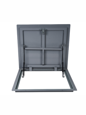 Люк рифленый металлический с амортизаторами Погребок Техно 90-100П детальное фото