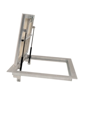 Фото Алюминиевый люк напольный с газовыми амортизаторами Погребок АЛЮМ 90-80П в интернет-магазине kupiluki.by