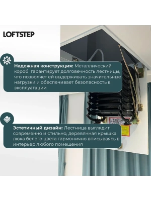 Лестница ножничная металлическая LOFTSTEP LCS (CH) 80*120/300 детальное фото