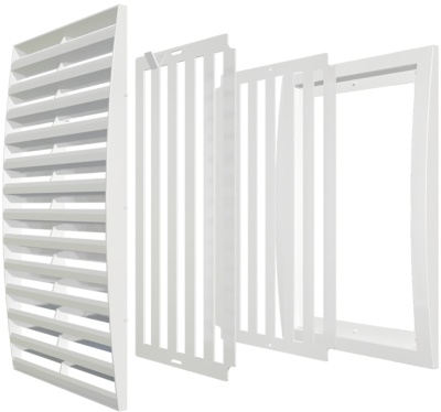 Фото Решетка вентиляционная вытяжная Виенто 220x220 регулируемая с рамкой в интернет-магазине kupiluki.by