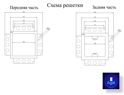 Вентиляционная решетка Plaster Air 170x170 (Черная) детальное фото
