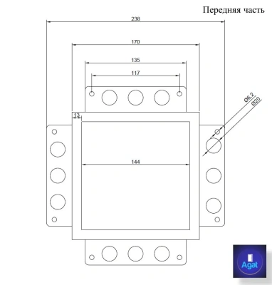 Вентиляционная решетка Keramo Air 170x170 (Черная) детальное фото