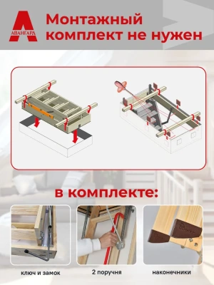 Чердачная лестница Premium Termo Long 70x120x363 детальное фото