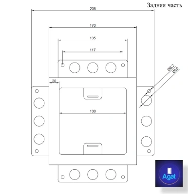 Вентиляционная решетка Keramo Air 170x170 (Черная) детальное фото