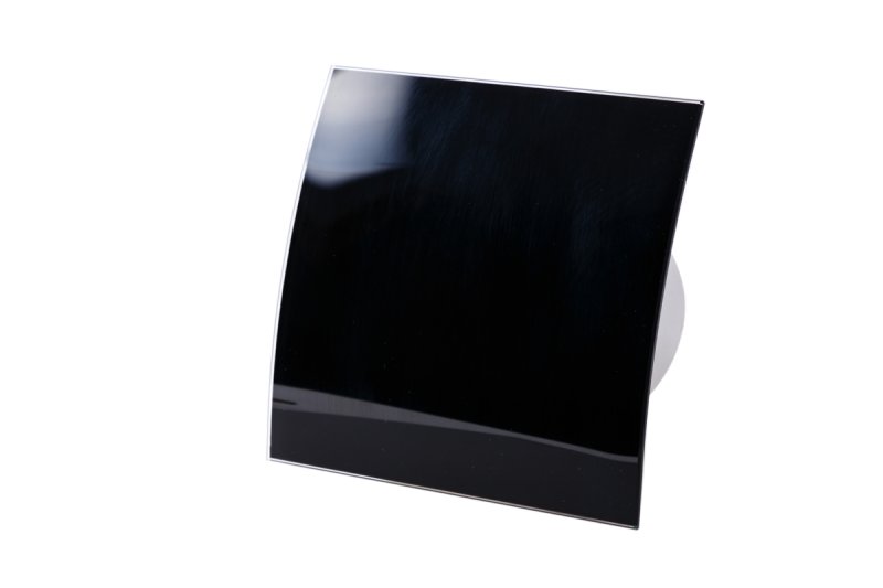 Вентилятор вытяжной Awenta System+ Turbo 100 Escudo Glass Czarny Polysk / KWT100-PEGB100P — фото, характеристики
