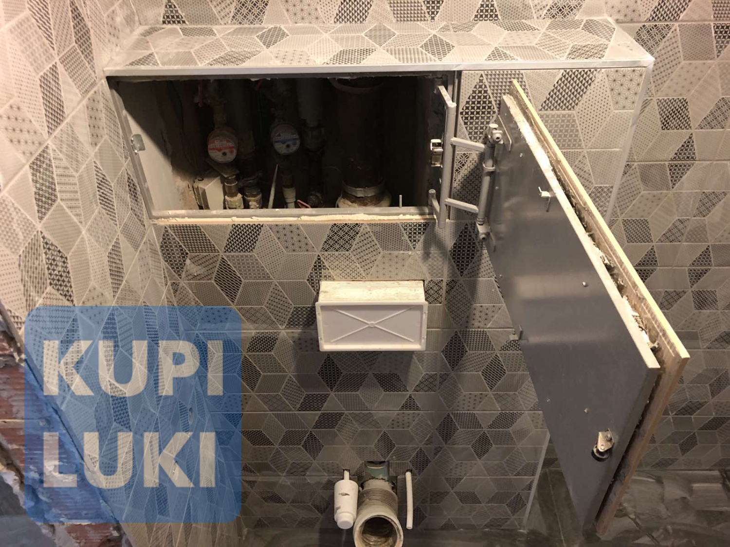 Нажимной стальной люк под плитку с регулировками 60х30