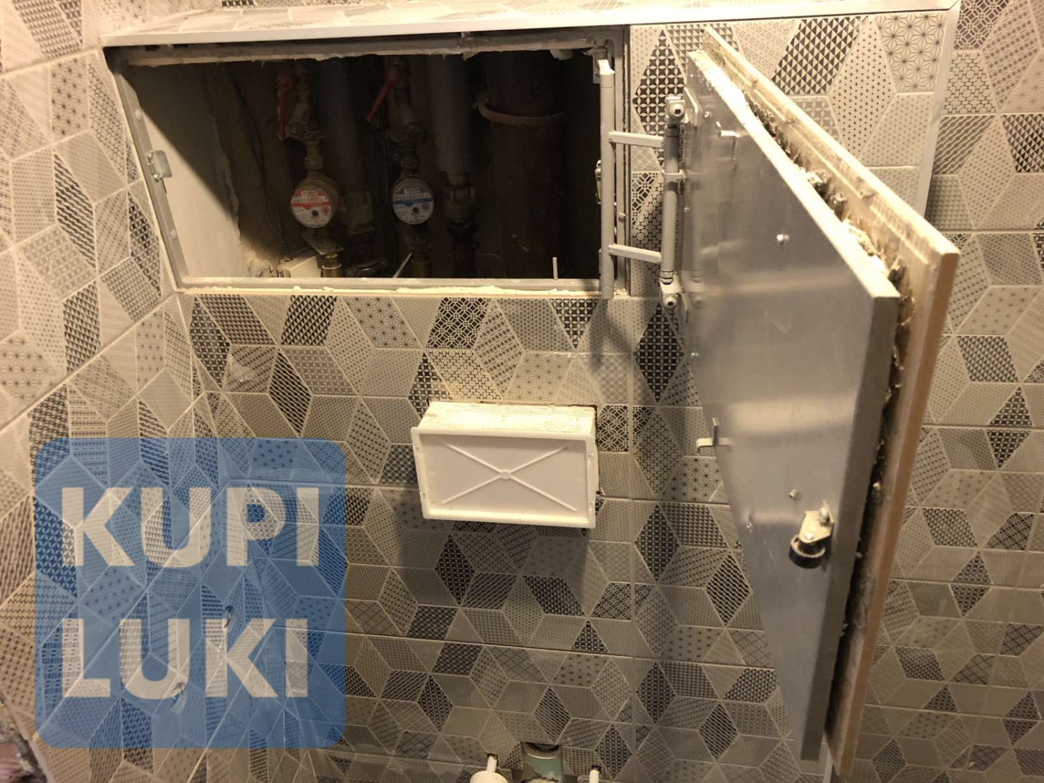 Нажимной стальной люк под плитку с регулировками 60х30