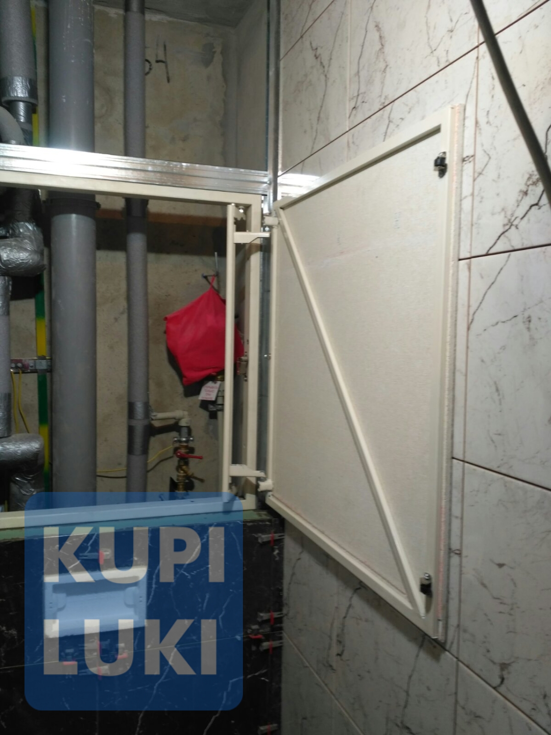 Усиленный стальной люк под плитку Премиум 80х80