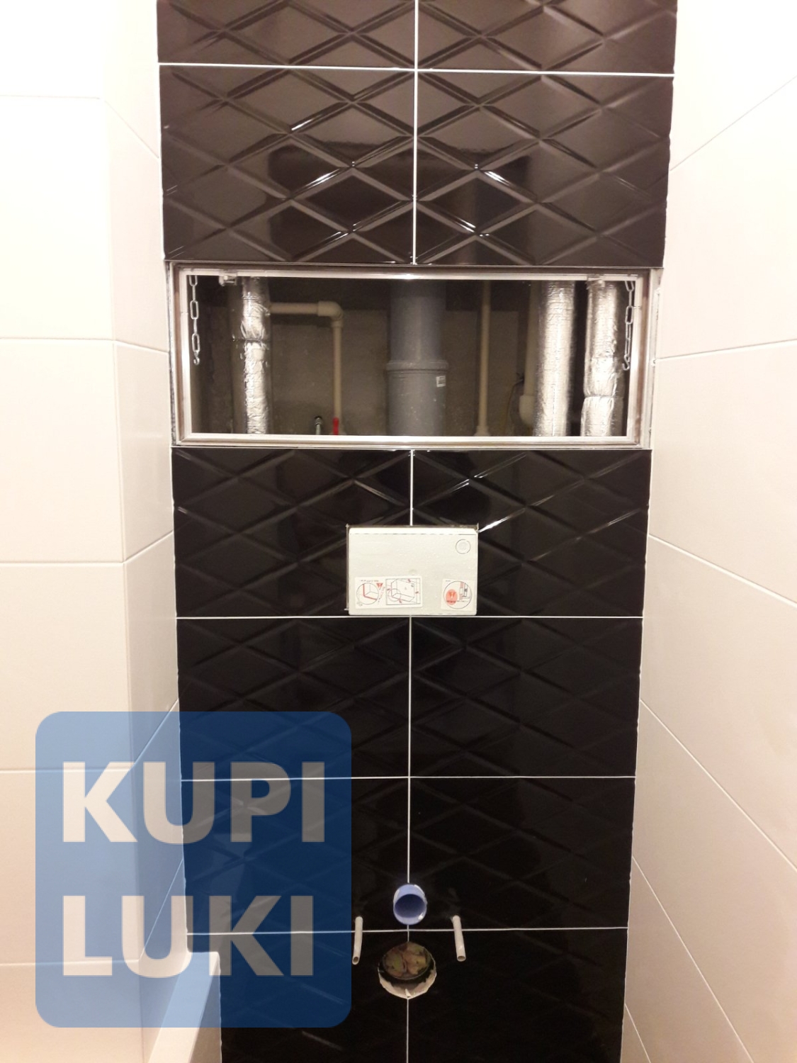 Откидной люк под плитку 70х25 см со съёмной дверцей