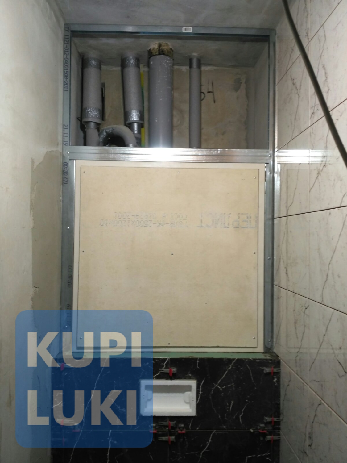 Усиленный стальной люк под плитку Премиум 80х80